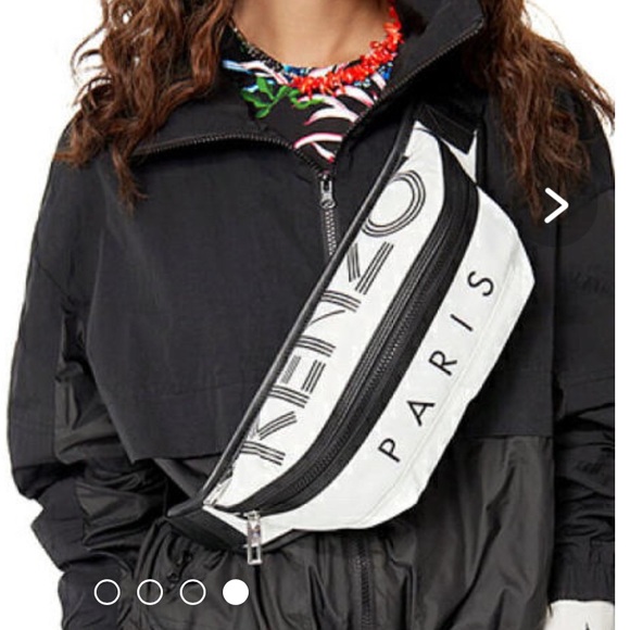 KENZO BUM BAG FANNY PACK WAIST BELT BAG WHITE TWO COMPARTMENT SPORT LOGO LVMH - Picture 9 of 10